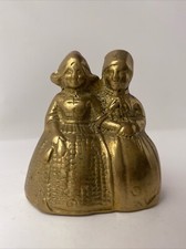 CLOCHE DE TABLE  ANCIENNE BRONZE COUPLE PAYSAN H 6,5