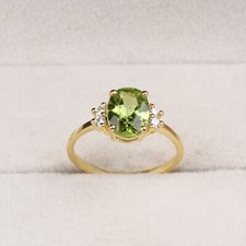 Naturel Gemme Péridot Bague