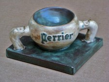 Ancien cendrier PERRIER publicitaire céramique grès Original