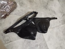 Une paire de 2 jock string noir double couche pour hommes. Jockstrap...