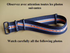 22 mm SOLIDE BRACELET NOIR GRIS ORANGE OTAN MILITAIRE IDÉAL DIVER PLONGÉE