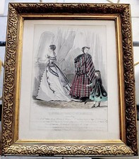 Gravure 19 ème Journal des Dames et Demoiselles Édition belge cadre doré
