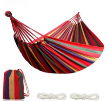 Hamac Double en Toile de Coton avec Sangles d'Arbre