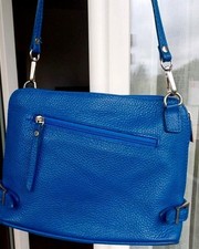 Petit sac bleu électrique en cuir