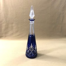 carafe en cristal taillé overlay SAINT LOUIS doublé BLEU modèle MASSENET 32 cm