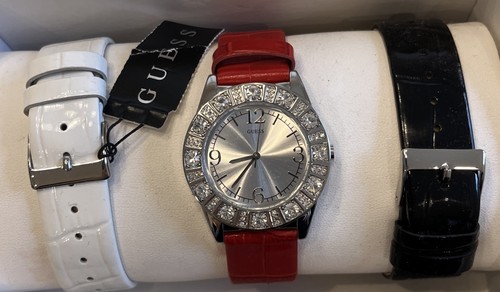 Guess u95137l1 silver tone red - guess,