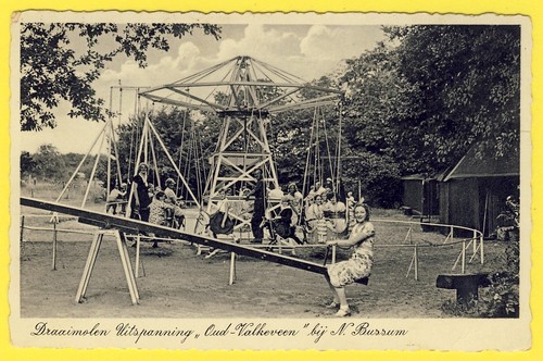 Cpa pays bas - bussum, draaimolen