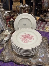 9 assiettes a dessert porcelaine manufacture royale de limoges decor fleurs