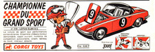 PUB VEHICULE MINIATURE  " CORGI TOYS  "  LOTUS ELAN S.2  1967