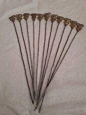 Vintage Lot x11 Ancien HÂTELETS PIC À BROCHETTE MASQUE LAITON Barbecue PICS