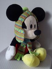 DOUDOU MICKEY  30 CM /18CM ASSIS PELUCHE DISNEY NICOTOY  BONNET PERUVIEN ECHARPE