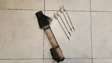 Carquois bambou tête indien sculpté 4 flêches