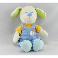 Doudou Chien salopette bleu