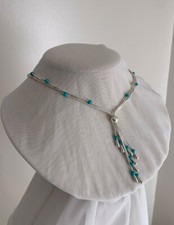 Collier Amérindien En Argent 925 Et Turquoise