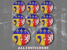 8 x Autocollant ROND Résine