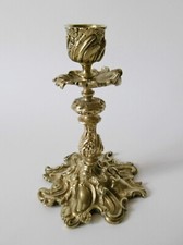 BOUGEOIR DE BOUT DE TABLE OU DE TOILETTE, BRONZE, STYLE LOUIS XV, ROCAILLE, XIXe