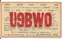 QSL 1926 Milwaukee Wisconsin Radio Carte