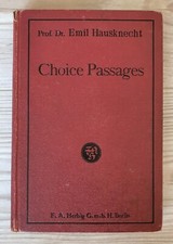 1926 Choice Passages livre de lecture anglais ancien livre