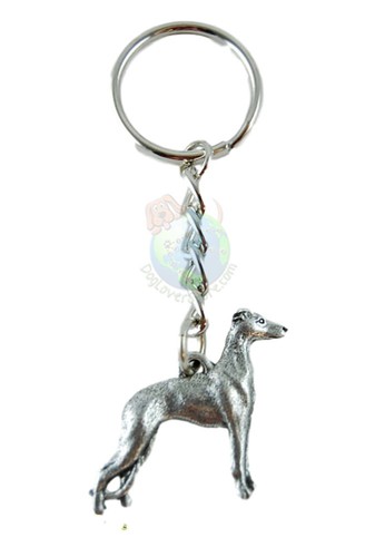 Porte clés étain chien - en,
