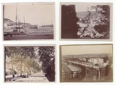 Nice Côte d’Azur Port Ville Lot de 4 Photos amateur Papier citrate ca 1900