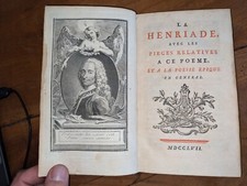 livre ancien-Voltaire-1ère éd. de la collection ....- T1 : La Henriade- 1757