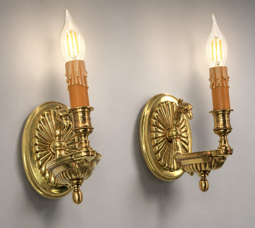 Paire applique bronze doré - applique, en