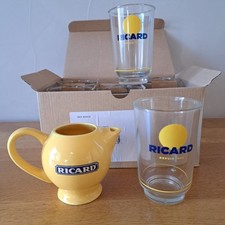 6 verres Ricard 27cl NEUFS en carton + un broc 20cl