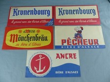 Lot de 5 chapeaux publicitaires TOUR DE FRANCE 1960 KRONENBOURG BIERE PECHEUR B