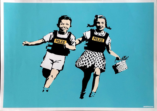 Banksy police kids - police,