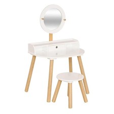 Coiffeuse Enfant Avec Tabouret "Nomade" 89cm Blanc