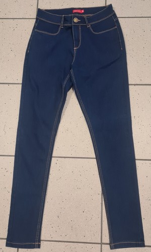 Jeans toile bleu marine - en,