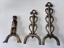 PRINNER Anton (1902-1983)  Trois faces de chenet Art Déco en bronze doré, Signés