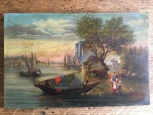 Très ancien tableau huile sur - ancien,