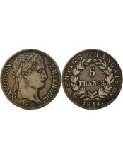 France Napoléon I - 5 Francs Argent, Empire - 1814 A Paris