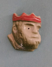 F. CLAMECY - SINGE ROI couronné céramique ancienne décorée peint main