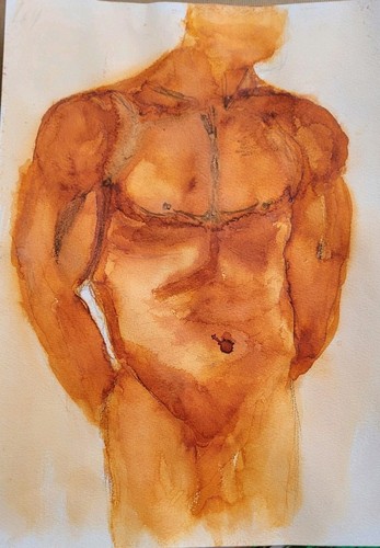 Bel homme aquarelle 21cmx29cm - homme,