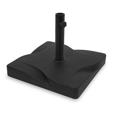 VONROC Pied Parasol 42x42cm 20kg Béton/Acier Noir Terrasse Jardin