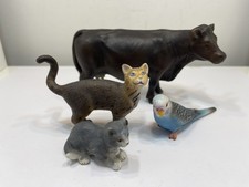 Figurine plastique animal de collection 4 pièces 5 - 14 cm. État voir photos