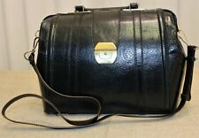 Sac bandoulière mallette valise docteur neuf cuir noir vintage 70/80 deadstock