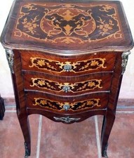 COMMODE TABLE DE CHEVET MARQUETERIE COMMODE baroque rococo empire 18 19 ancienne