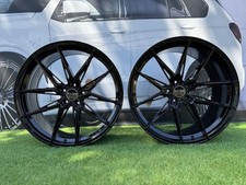 4X R19 Pouce 5X120 Haxer HX036 CB 74.1 Noir Brillant Roues : Fit Pour E39 E38