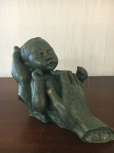 Statue bronze bébé - 1,
