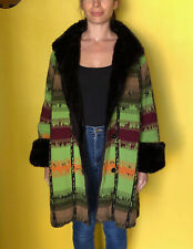 luxueux manteau laine pistache et fourrure CHACOK tapir taille 2 (38 fr)