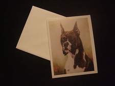 LOT de 6 CARTES + ENVELOPPES - chien  BOXER BRINGE Oreilles coupées