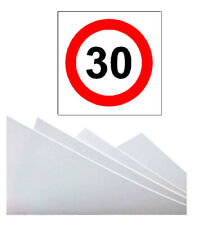 Limite De Vitesse 30, Panneau En Vinyle Découpé Sur Glasspack 1 Mm D'Épaisseur