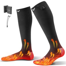 VEVOR Chaussettes Chauffantes Femme Homme Ski Batterie 5000 mAh Taille Unique