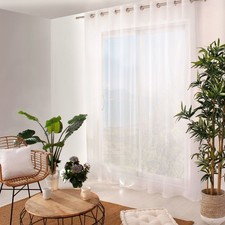 Rideau Voilage à Œillets "Sablé" 300x240cm Blanc