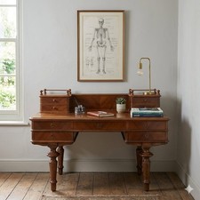 Bureau Ancien Noyer Cuir