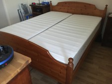 Lit Bois IKEA Arnadal 160 x 200 - couleur chêne clair - Sommier lattes épaisses