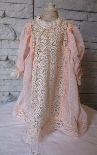 Robe rose poudre dentelle - robe,
